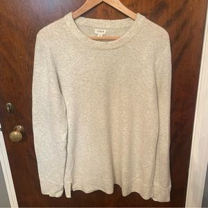 J. Crew Heathered Cream Wool Blend Sweater